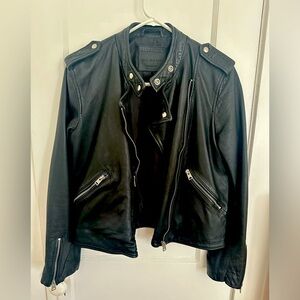 All Saints Genuine Leather Jacket - Worn Once, Excellent Condition